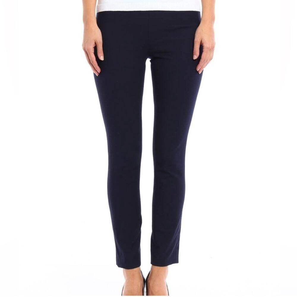 Tory Burch Maude Navy Side Zipper Pants 0